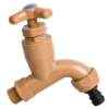 Plastic Brown Bib Tap 15mm Hose Union