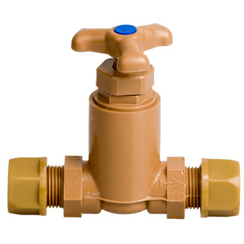 Plastic Brown Cxc Stop Tap 15mm