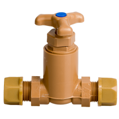 Plastic Brown Cxc Stop Tap 15mm