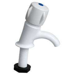 Plastic White Pillar Tap 15mm