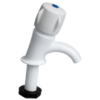 Plastic White Pillar Tap 15mm