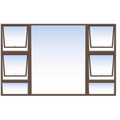 Window Frame Aluminiumin P4tt2415 Bronze Clear