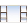 Window Frame Aluminiumin P4tt2415 Bronze Clear