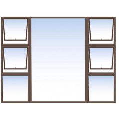 Window Frame Aluminiumin P4tt2418 Bronze Clear