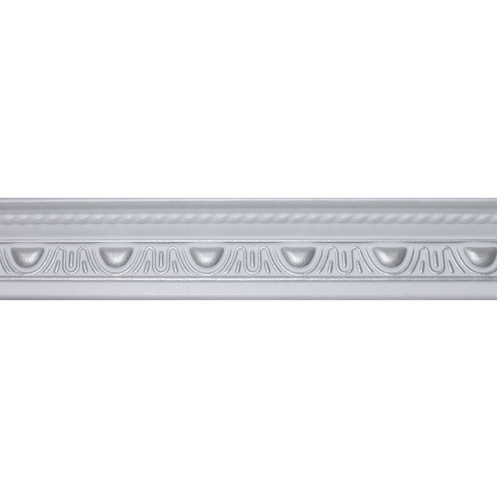Polystyrene Cornice T-series 2m White/silver Oval, AFRICANO - Cashbuild Polystyrene Cornice T-series 2m White/silver Oval, AFRICANO - Cashbuild