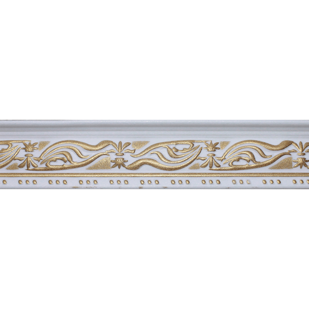 Polystyrene Cornice T-series 2m White/gold Wave, AFRICANO - Cashbuild Polystyrene Cornice T-series 2m White/gold Wave, AFRICANO - Cashbuild