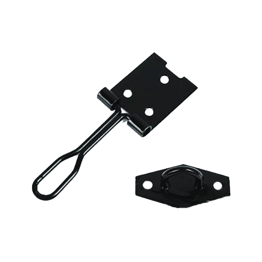 75mm Wire Hasp & Staple Black Jap Plated, TROJAN - Cashbuild 75mm Wire Hasp & Staple Black Jap Plated, TROJAN - Cashbuild