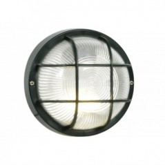 Round Grid Pvc Bulkhead - Black Ip44 Es