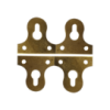 38mm Slotted Glass Plate With Screws Brass Plated