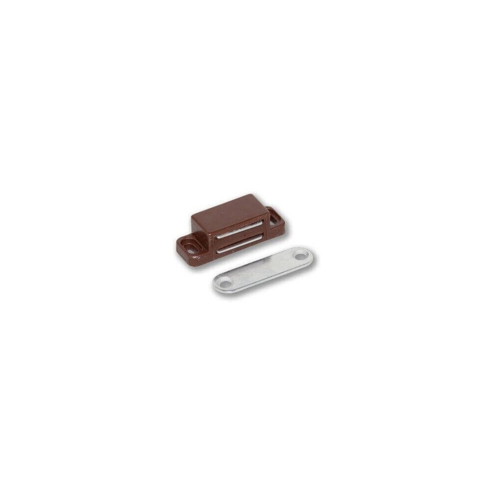 Magnetic Catch, Brown, Plastic, Including Screws Quantity:4 Magnetic Catch, Brown, Plastic, Including Screws Quantity:4
