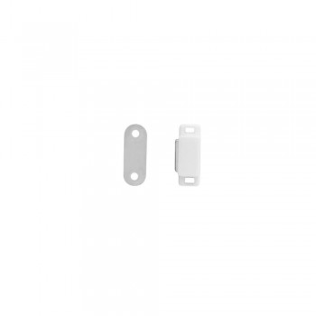 Magnetic Catch, White, Plastic, Including Screws Quantity:4