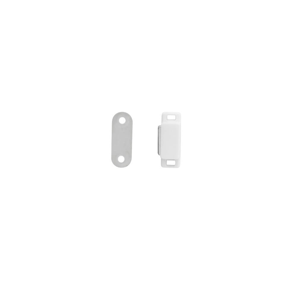 Magnetic Catch, White, Plastic, Including Screws Quantity:4 Magnetic Catch, White, Plastic, Including Screws Quantity:4