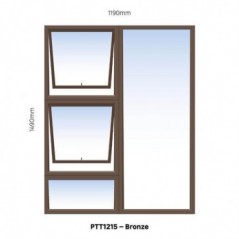 Window Frame Aluminiumin Ptt1215 Bronze Clear Right Hand