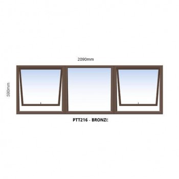 Window Frame Aluminiumin Ptt216 Bronze Clear Left Hand