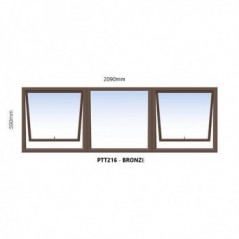 Window Frame Aluminiumin Ptt216 Bronze Clear Left Hand