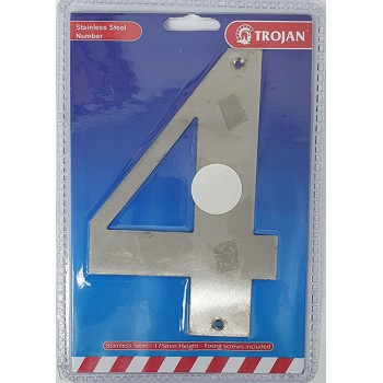 175mm Stainless Steel Numbers 4, TROJAN - Cashbuild