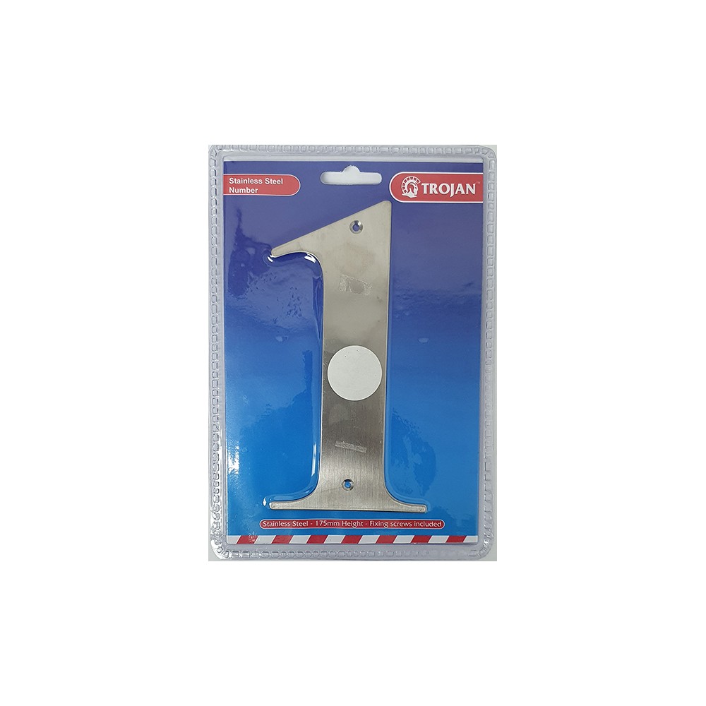 175mm Stainless Steel Numbers 1, TROJAN - Cashbuild 175mm Stainless Steel Numbers 1, TROJAN - Cashbuild