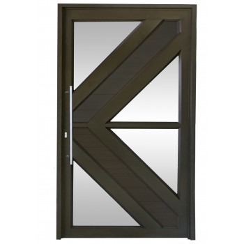 Pivot Door, Valencia, Bronze, Open In, Right Hand, ROBMEG / HARPER ALUMINIUM - Cashbuild