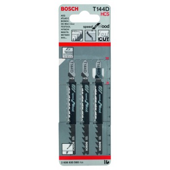 Bosch T144d Jigsaw Blades 3PC Speed Wood, BOSCH - Cashbuild