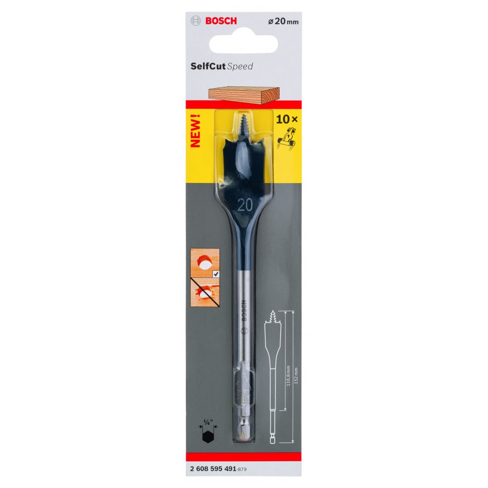 Bosch Self-cut Hex Spade Bit 20MM, BOSCH - Cashbuild Bosch Self-cut Hex Spade Bit 20MM, BOSCH - Cashbuild