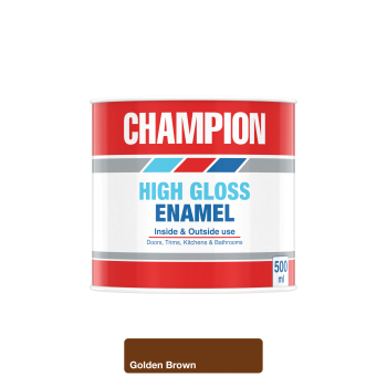 Champion High gloss Enamel 500ml Golden Brown, CHAMPION - Cashbuild