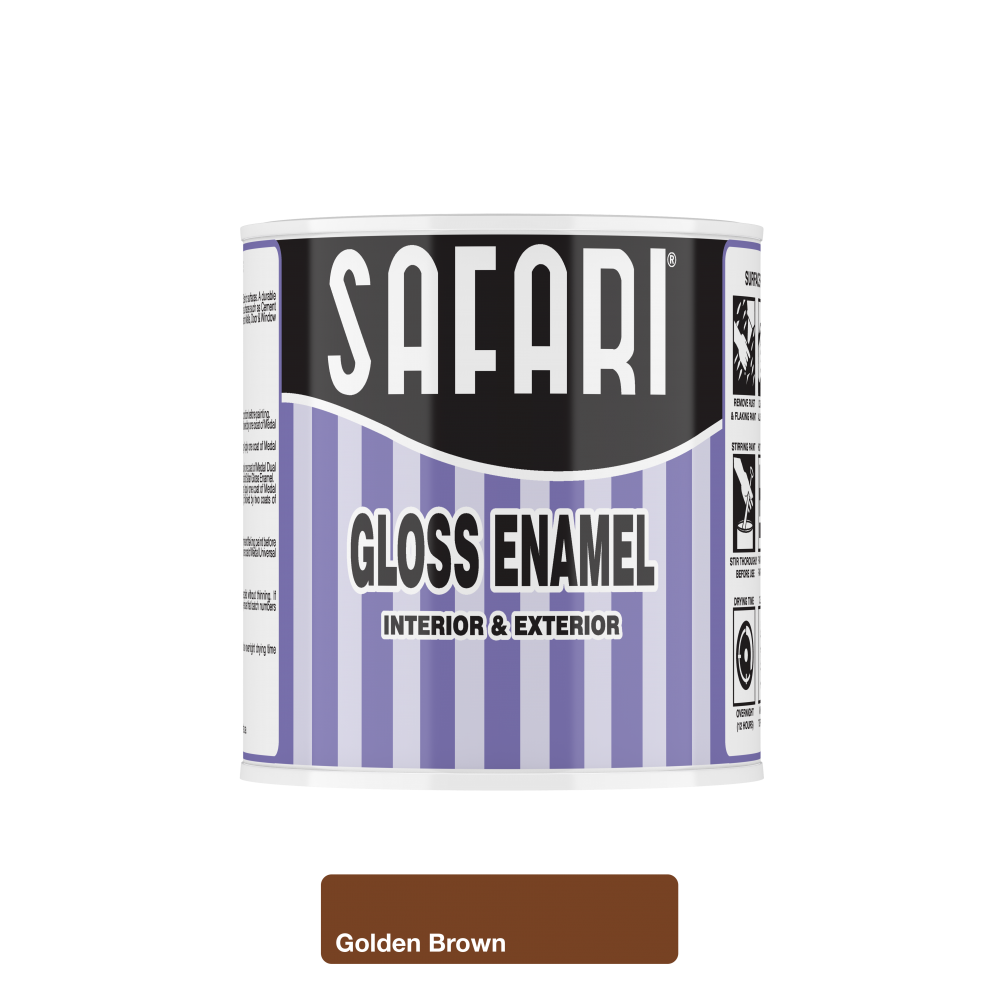 Safari gloss Enamel 500ml Golden Brown, SAFARI - Cashbuild Safari gloss Enamel 500ml Golden Brown, SAFARI - Cashbuild
