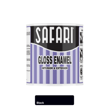 Safari gloss Enamel 500ml Black, SAFARI - Cashbuild