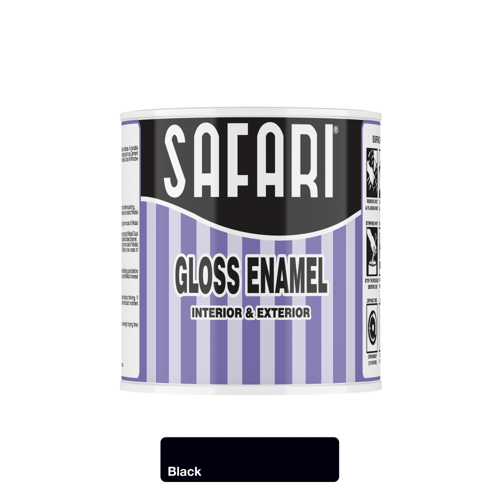 Safari gloss Enamel 500ml Black, SAFARI - Cashbuild Safari gloss Enamel 500ml Black, SAFARI - Cashbuild