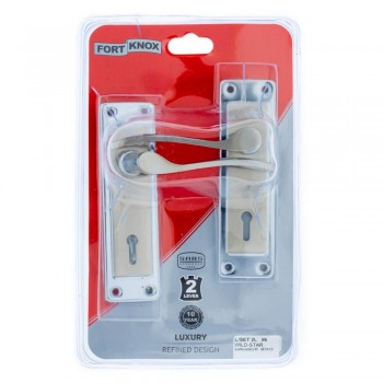 Lock Set - Wild-star 2-lever - Satin Nickle / Chrome Plated 6"