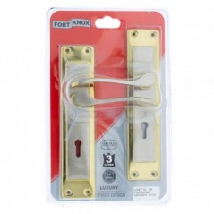 Lock Set - Fire-star 3-lever - Satin Nickle / Bronze Plated 8"