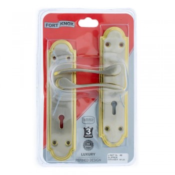 Lock Set - Slipper 3-lever - Satin Nickle & Bronze Plated 8"