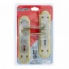 Lock Set - Slipper 3-lever - Satin Nickle & Bronze Plated 8"