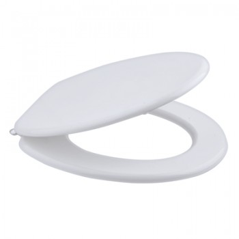 Toilet Seat Wood White Chrome Plated Hinge, ICON - Cashbuild