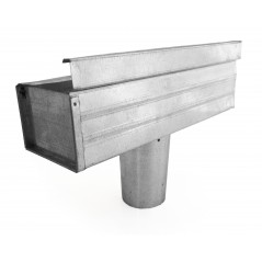 Gutter Square with Stop, Round Outlet Left Hand Galvanised 450mm,  - Cashbuild