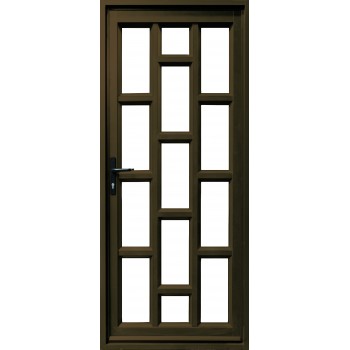 Door Aluminium Hinge Brick Glass Full Char, KENZO - Cashbuild
