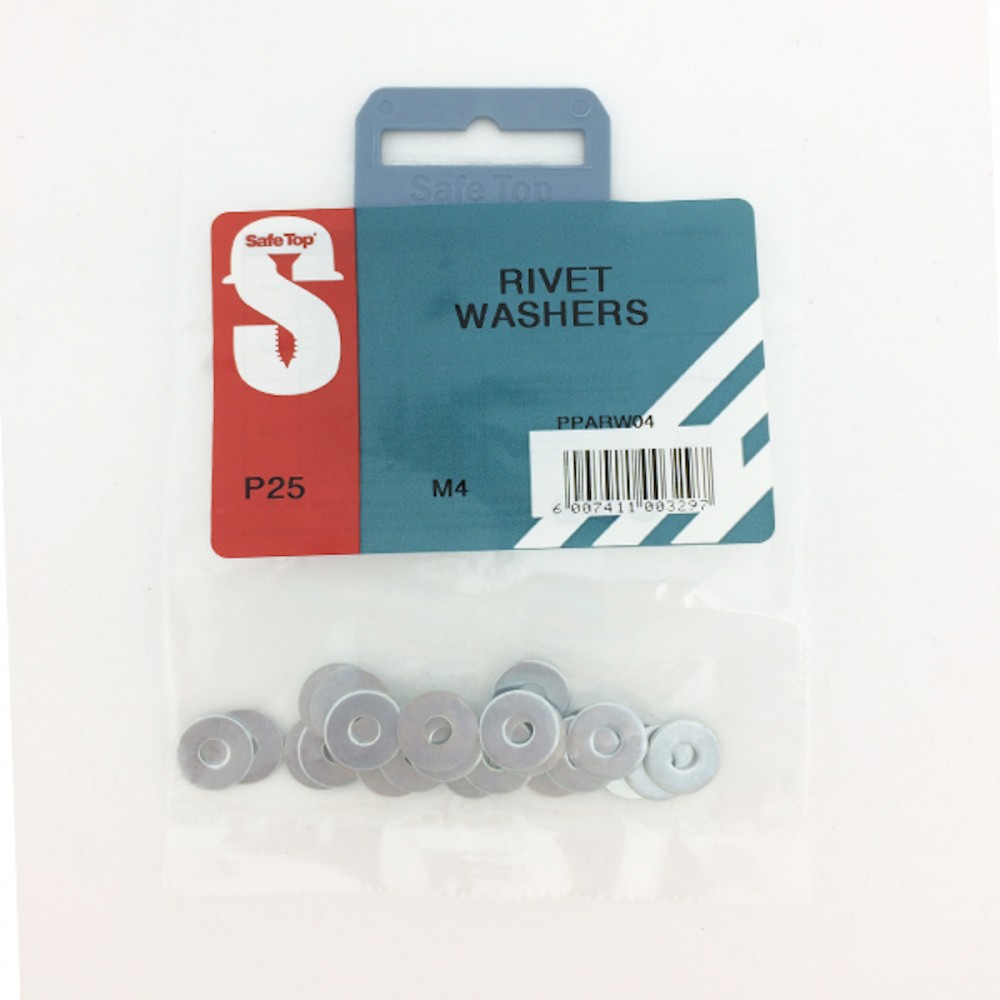 Pre Pack Rivet Washers M4 Quantity:25, SAFETOP - Cashbuild Pre Pack Rivet Washers M4 Quantity:25, SAFETOP - Cashbuild