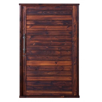 Pivot Door In-frame Using Mixed Timber Stained And Sealed Using Imbuia Finish