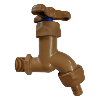 Rhino Junior Plastic Brown Bib Tap Hose Union