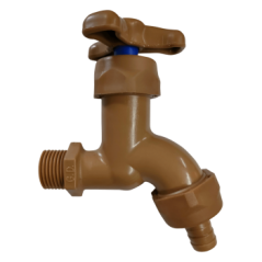 Rhino Junior Plastic Brown Bib Tap Hose Union
