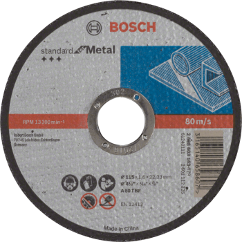 Bosch Cutting Disc Metal Straight 115x22.23x1.6