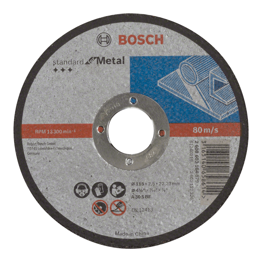 Bosch Cutting Disc Metal Straight 115x22.23x2.5 Bosch Cutting Disc Metal Straight 115x22.23x2.5