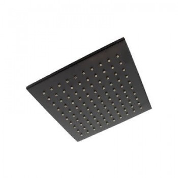Shower Rose Stainless Square Black 4"