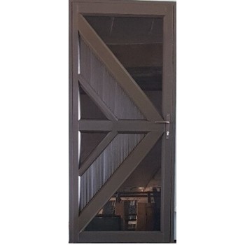 Aluminium & Glass Single Door Arrow Design