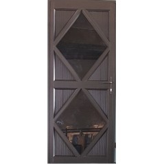 Aluminium & Glass Single Hinged Door Double Diamond Design