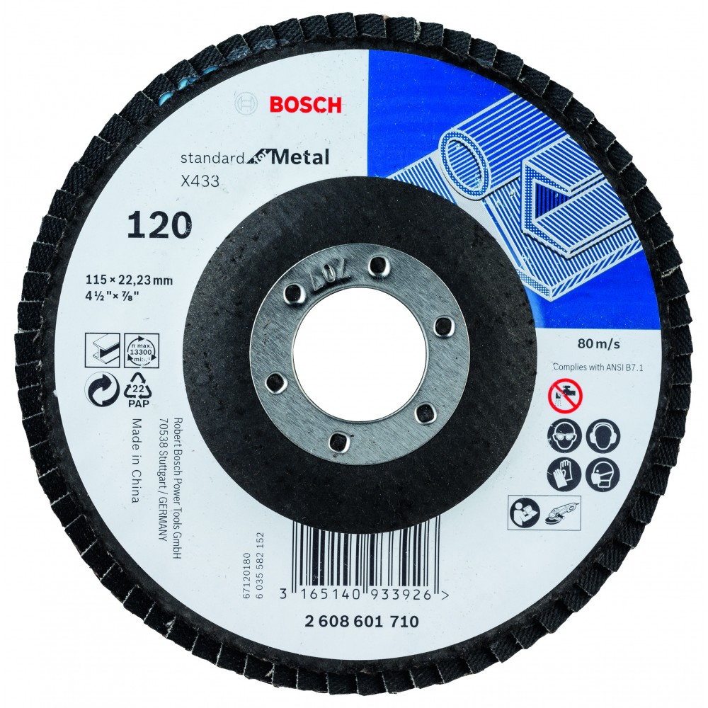 Bosch Flap Disc Metal 115x22.23x120, BOSCH - Cashbuild Bosch Flap Disc Metal 115x22.23x120, BOSCH - Cashbuild