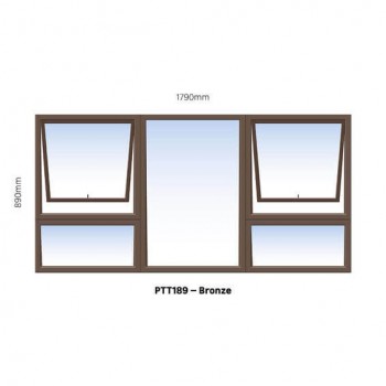 Window Frame Aluminiumin Ptt189 Bronze Left Hand