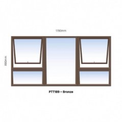 Window Frame Aluminiumin Ptt189 Bronze Left Hand