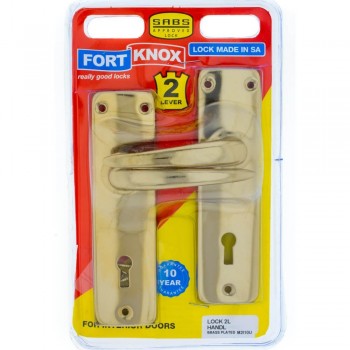 2-lever Lockset Brass Plated Handles