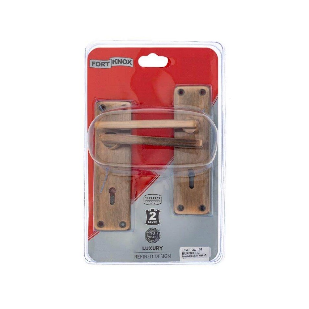 Burchell -brushed Bronze 6” Handles & 2-lever Mortise Lock Burchell -brushed Bronze 6” Handles & 2-lever Mortise Lock