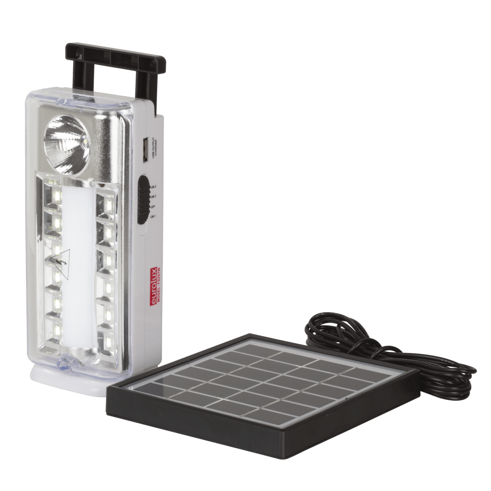 Rechargeable Led Emergency Light 5w White & Solar Panel Rechargeable Led Emergency Light 5w White & Solar Panel